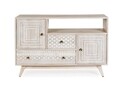 Bufet inferior Indira, Bizzotto, 115 x 42 x 76 cm, lemn de mango, detalii lucrate manual