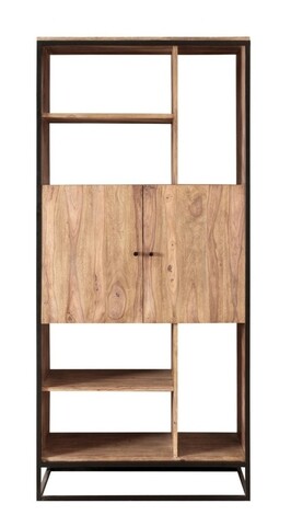 Biblioteca Nartan, Bizzotto, 88x40x194 cm, otel/lemn de sheesham