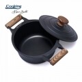 Cratita cu capac, Heinner, 2.7 l, aluminiu turnat, negru