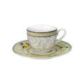 Set 2 cesti cu farfurie pentru cafea Limoni, Brandani, 50 ml, portelan New Bone China