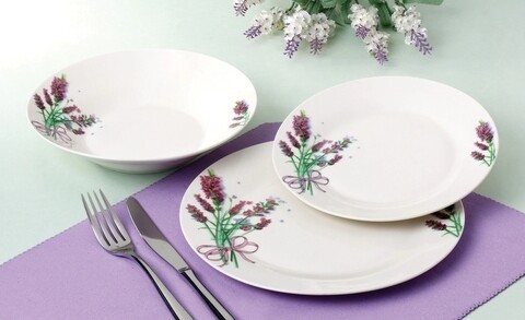 Serviciu de masa 18 piese Lavanda, Vanora Home, portelan, multicolor