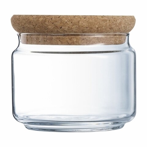 Recipient depozitare, Luminarc, Cork, 0.5 L, sticla/pluta, transparent