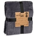 Patura Fleece, Gift Decor, 125 x 150 cm, poliester, gri inchis