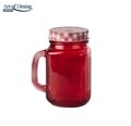 Halba tip borcan cu capac perforat Red, Heinner Home, 400 ml, sticla/metal, rosu