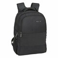 Rucsac pentru laptop si tableta cu iesire usb, Safta, 30 x 43 x 16 cm, nailon/pvc, negru