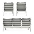 Set mobilier pentru gradina/terasa 3 piese Truman, Bizzotto, aluminiu/tesatura ofelin, gri