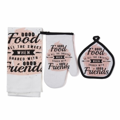 Set 3 piese pentru bucatarie Briosa Roz