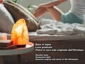 Lampa din piatra de sare Beper, 8.9x17 cm, E14, 15W, piatra naturala/lemn de fag, multicolor