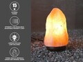 Lampa din piatra de sare Beper, 8.9x17 cm, E14, 15W, piatra naturala/lemn de fag, multicolor