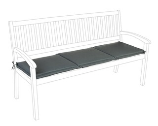 48x153 cm, Antracitszürke, Párna kerti padhoz 3 üléses