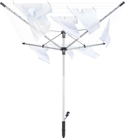 Uscator rufe, Leifheit, LinoPush 500, 50 m capacitate de uscare, gri