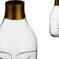 Vaza Face, Gift Decor, 12 x 11 x 24.5 cm, sticla, transparent