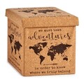 Cutie cu capac World Map, Gift Decor, pliabila, 31 x 31 x 31 cm, MDF/pluta