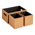 Set 3 cutii cu capac Cork, Gift Decor, 30 x 16.5 x 14 cm, MDF/pluta