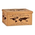 Cutie cu capac World Map, Gift Decor, pliabila, 72 x 36 x 36 cm, MDF/pluta