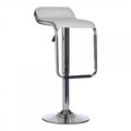 Scaun de bar Joshua, Gift Decor, 46 x 37.5 x 85 cm, metal/piele ecologica, argintiu/alb