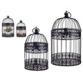 Set 2 colivii decorative Cage Circular, Gift Decor, 19 x 19 x 36 cm, metal, negru