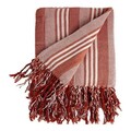 Patura Stripes, Gift Decor, 205 x 235 cm, amestec bumbac, rosu/alb