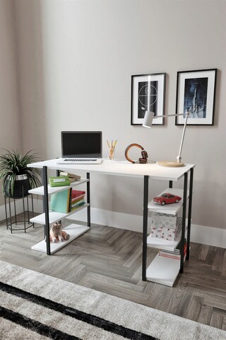 Birou, Gauge Concept, Eco, 120 x 60 x 74 cm, mdf/pvc, alb/negru