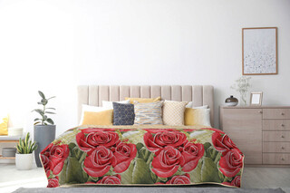 210x220 cm, Multicolor, Red Rosa