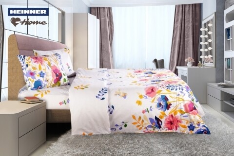 Lenjerie de pat dubla Serenity, Heinner Home, 4 piese, 220 x 240 cm, 100% bumbac, multicolora