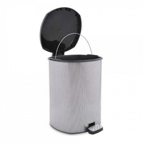 Cos de gunoi cu pedala Dark Grey, Berilo, 20 L, fibra de carbon