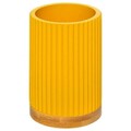 Suport pentru periute si pasta de dinti Colors, 5five, Ø 7.1 x 11 cm, polirasina/bambus, galben mustar
