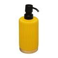 Dozator sapun lichid Colors, 5five, Ø 7 x 18 cm, polirasina/bambus, galben mustar