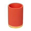 Perie pentru toaleta cu suport Colors, 5five, Ø 8.8 x 40 cm, polirasina/bambus, rosu