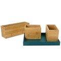 Set cutii pentru organizare 4 piese Colors, 5five, 28 x 17.5 x 11 cm, bambus, albastru
