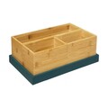Set cutii pentru organizare 4 piese Colors, 5five, 28 x 17.5 x 11 cm, bambus, albastru