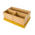 Set cutii pentru organizare 4 piese Colors, 5five, 28 x 17.5 x 11 cm, bambus, galben mustar