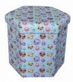 Taburet pliabil cu spatiu de depozitare Hexagonal Owls, Heinner Home, 43 x 38 x 38 cm, PVC, multicolor