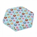 Taburet pliabil cu spatiu de depozitare Hexagonal Owls, Heinner Home, 43 x 38 x 38 cm, PVC, multicolor