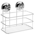 Suport accesorii pentru baie, 5five, fixare cu ventuze, 19 x 12 x 16 cm, otel