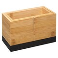 Cutie extensibila pentru depozitare, 5five, 18 x 12 x 10 cm, bambus, negru