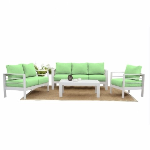 Set mobilier de gradina, Heinner, 4 piese, Praga White/Green