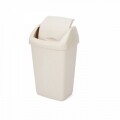 Cos de gunoi cu capac batant Kara Beige, 9L, Heinner, plastic, bej