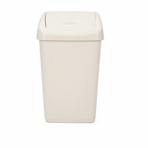 Cos de gunoi cu capac batant Kara Beige, 15L, Heinner, plastic, bej