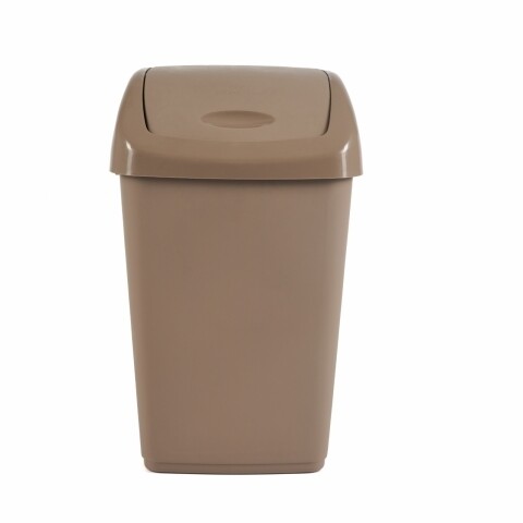 Cos de gunoi cu capac batant Kara Brown, 15L, Heinner, plastic, maro