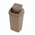 Cos de gunoi cu capac batant Kara Brown, 15L, Heinner, plastic, maro