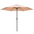 Umbrela de gradina / terasa Monty, Ø 270 cm, Ø38 mm, cu manivela, sistem antivant, aluminiu, bej