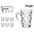Set 6 cesti Diamond, Vivalto, 110 ml, sticla, transparent