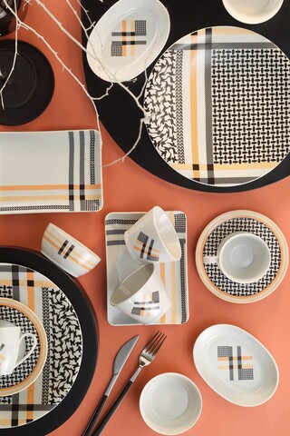 Serviciu de masa breakfast 32 piese ZG32KH42012025, Kutahya Porselen, portelan, multicolor