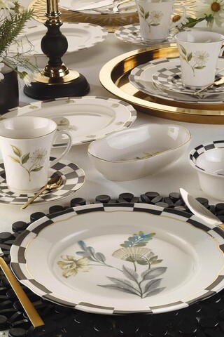 Serviciu de masa breakfast 28 piese BNOLY28KH43012055, Kutahya Porselen, ceramica, multicolor