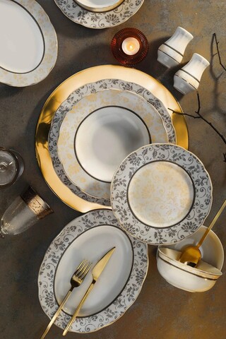 Serviciu de masa 53 piese INBNOLY53YT12234, Kutahya Porselen, portelan, multicolor