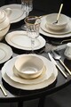 Serviciu de masa 62 piese BNOLY62YT1138021, Kutahya Porselen, ceramica, alb/auriu