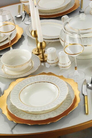 Serviciu de masa 62 piese BNOLY62YT43011381, Kutahya Porselen, ceramica, multicolor