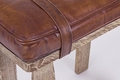 Taburet Charleston, Bizzotto, 54 x 30 x 53 cm, piele de bivol/lemn de mango