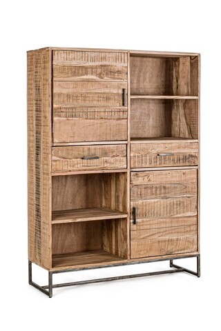 Bufet Elmer, Bizzotto, 118 x 40 x 165 cm, lemn de salcam/otel